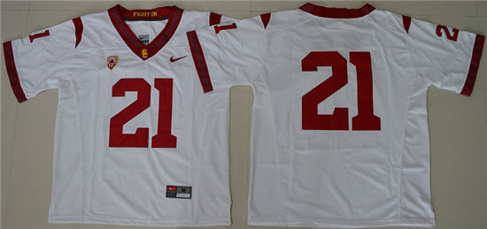 Men's USC Trojans #21 Su'a Cravens Nike White College Football Jersey -Without Name