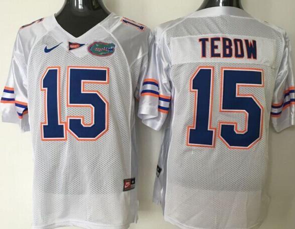 Youth Florida Gators #15 Tim Tebow White Stitched NCAA Nike College Football Jersey