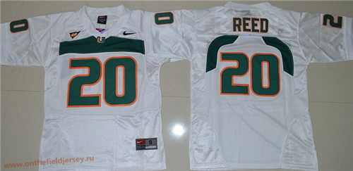 Youth Miami Hurricanes #20 Ed Reed White Stitched NCAA Nike College Football Jersey