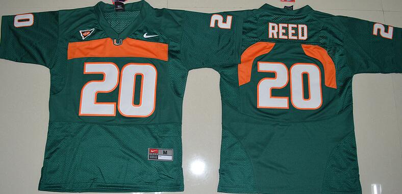 Youth Miami Hurricanes #20 Ed Reed Green Stitched NCAA Nike College Football Jersey
