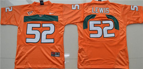 Youth Miami Hurricanes #52 Ray Lewis Orange Stitched NCAA Nike College Football Jersey