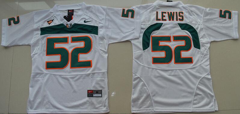 Youth Miami Hurricanes #52 Ray Lewis White Stitched NCAA Nike College Football Jersey