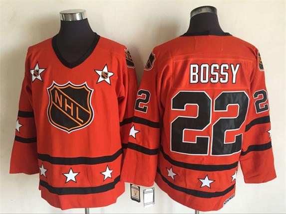 Men's NHL 1972-81 All-Star Jersey #22 Mike Bossy Orange CCM Throwback Vintage Hockey Jersey