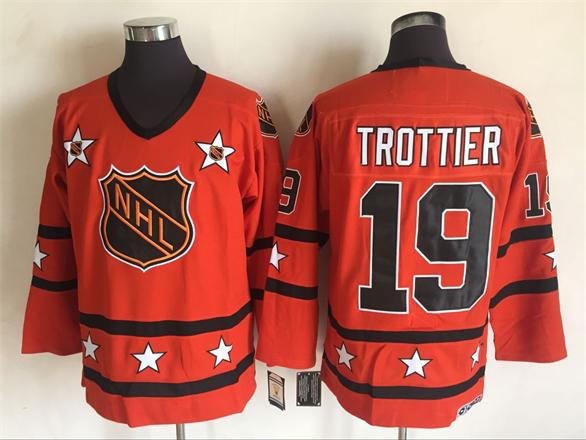 Men's NHL 1972-81 All-Star Jersey #19 Bryan Trottier Orange CCM Throwback Vintage Hockey Jersey