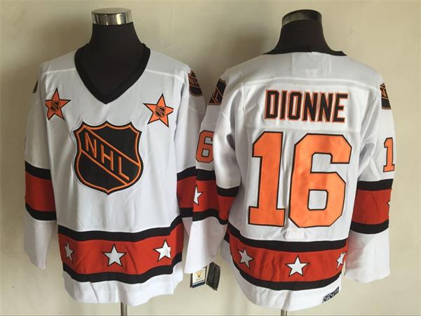 Men's NHL 1972-81 All-Star Jersey #16 Marcel Dionne White CCM Throwback Vintage Hockey Jersey