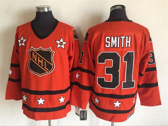 Men's NHL 1972-81 All-Star Jersey #31 Billy Smith Orange CCM Throwback Vintage Hockey Jersey