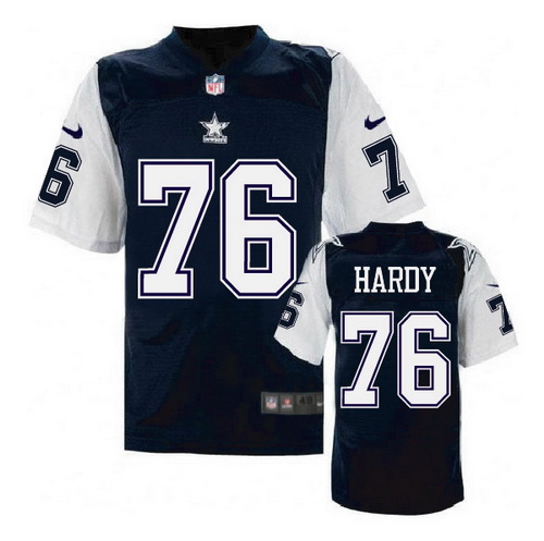Men's Dallas Cowboys #76 Greg Hardy Navy Blue Nike Elite Throwback Thanksgivings Jersey