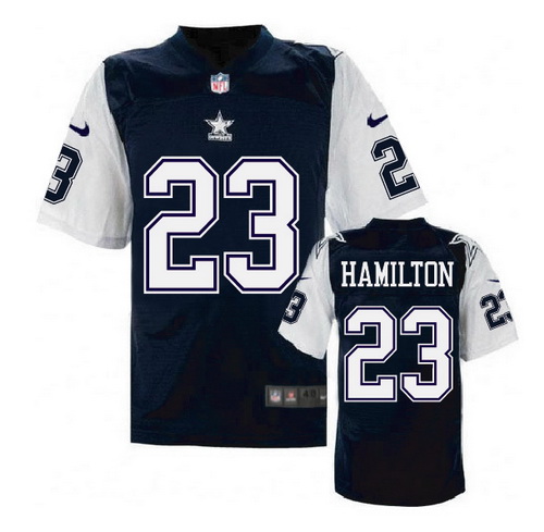 Men's Dallas Cowboys #23 Jakar Hamilton Navy Blue Nike Elite Throwback Thanksgivings Jersey