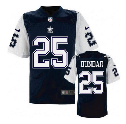 Men's Dallas Cowboys #25 Lance Dunbar Navy Blue Nike Elite Throwback Thanksgivings Jersey