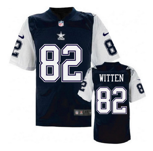 Men's Dallas Cowboys #82 Jason Witten Navy Blue Nike Elite Throwback Thanksgivings Jersey