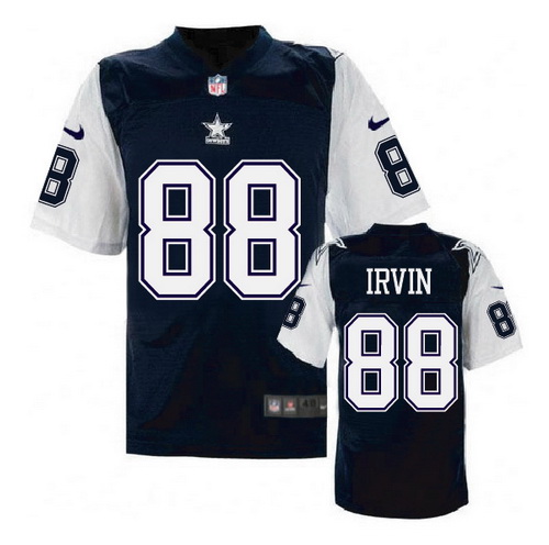 Men's Dallas Cowboys #88 Michael Irvin Navy Blue Nike Elite Throwback Thanksgivings Jersey