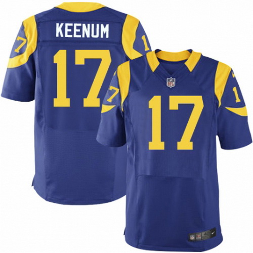 Men's Los Angeles Rams #17 Case Keenum Royal Blue Alternate Nike Elite Jersey