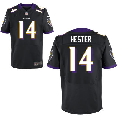 Men's Baltimore Ravens #14 Devin Hester Black Alternate Nike Elite Jersey