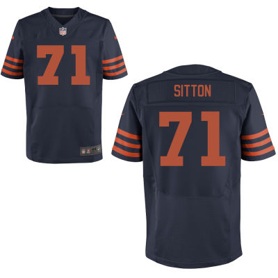 Men's Chicago Bears #71 Josh Sitton Navy Blue With Orange Alternate Nike Elite Jersey