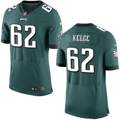 Men's Philadelphia Eagles #62 Jason Kelce NEW Midnight Green Team Color Nike Elite Jersey