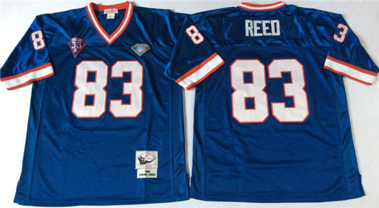 Men's Buffalo Bills #83 Andre Reed Blue Mitchell & Ness Throwback Vintage Football Jersey