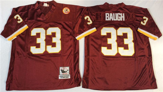 Men's Washington Redskins #33 Sammy Baugh Red Mitchell & Ness Throwback Vintage Football Jersey