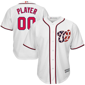 Men's Washington Nationals Majestic White 2017 Cool Base Custom Jersey