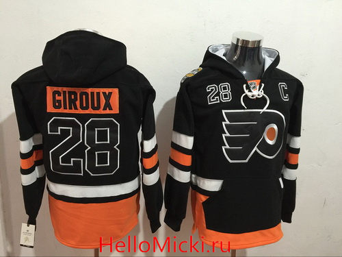 Men's Philadelphia Flyers #28 Claude Giroux NEW Black 2017 Stadium Series Stitched NHL Old Time Hockey Hoodie