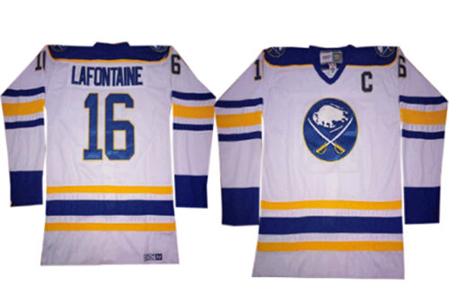 Men's Buffalo Sabres #16 Pat Lafontaine White CCM Jersey