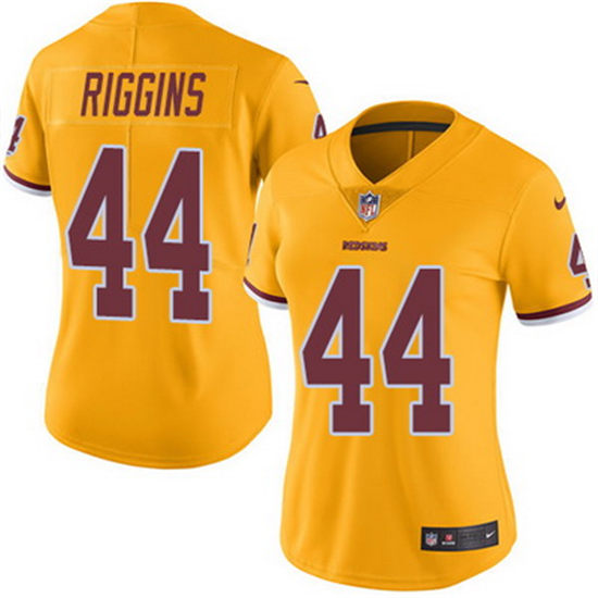 Women's Washington Redskins #44 John Riggins Gold 2016 Color Rush Stitched NFL Nike Limited Jersey