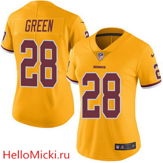 Women's Washington Redskins #28 Darrell Green Gold 2016 Color Rush Stitched NFL Nike Limited Jersey