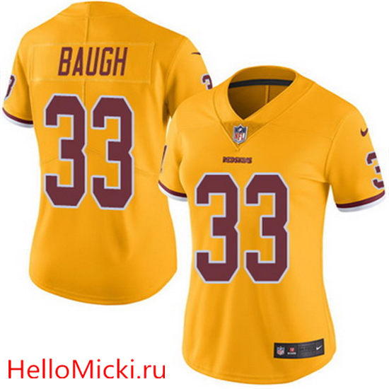 Women's Washington Redskins #33 Sammy Baugh Gold 2016 Color Rush Stitched NFL Nike Limited Jersey