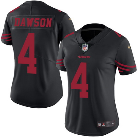 Women's San Francisco 49ers #4 Phil Dawson Black 2016 Color Rush Stitched NFL Nike Limited Jersey