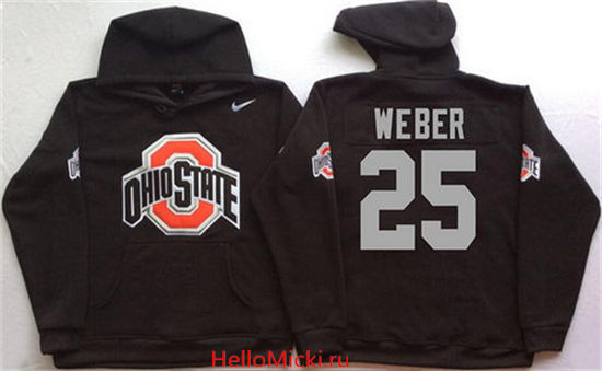 Men's Ohio State Buckeyes #25 Mike Weber Nike Black Stitched NCAA College Football Hoodie