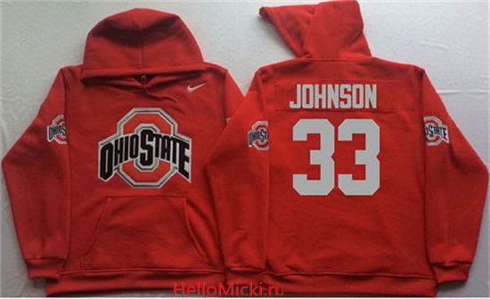 Men's Ohio State Buckeyes #33 Pete Johnson Nike Red Stitched NCAA College Football Hoodie