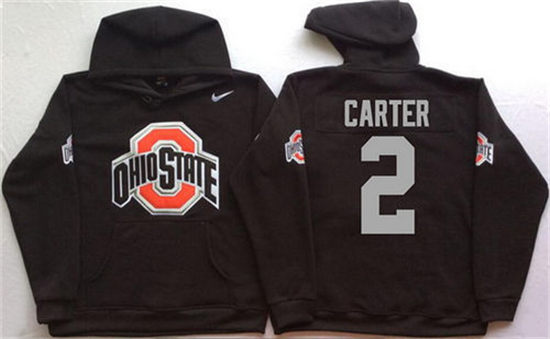 Men's Ohio State Buckeyes #2 Cris Carter Nike Black Stitched NCAA College Football Hoodie