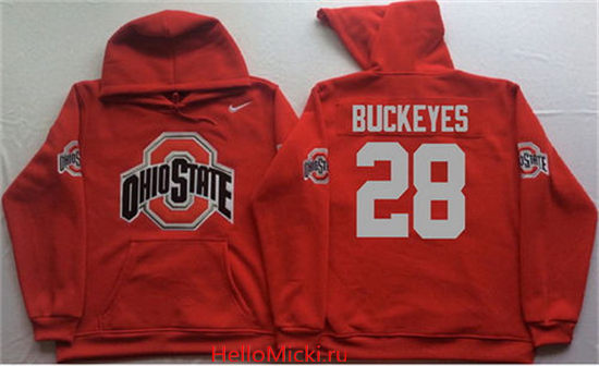 Men's Ohio State Buckeyes #28 Buckeyes Nike Red Stitched NCAA College Football Hoodie