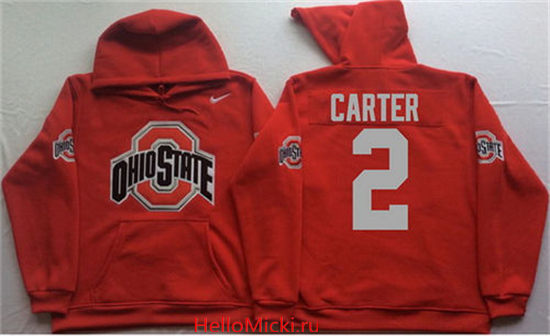 Men's Ohio State Buckeyes #2 Cris Carter Nike Red Stitched NCAA College Football Hoodie