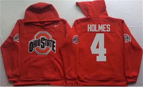 Men's Ohio State Buckeyes #4 Santonio Holmes Nike Red Stitched NCAA College Football Hoodie