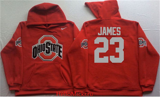 Men's Ohio State Buckeyes #23 Lebron James Nike Red Stitched NCAA College Football Hoodie