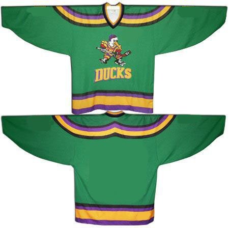 Men's The Movie The Mighty Ducks Blank Green Stitched Ice Hockey Jersey