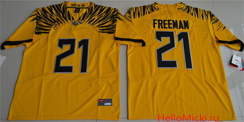 Men's Oregon Ducks #21 Royce Freeman Yellow Electric Lightning Stitched College Football 2016 Nike NCAA Jersey