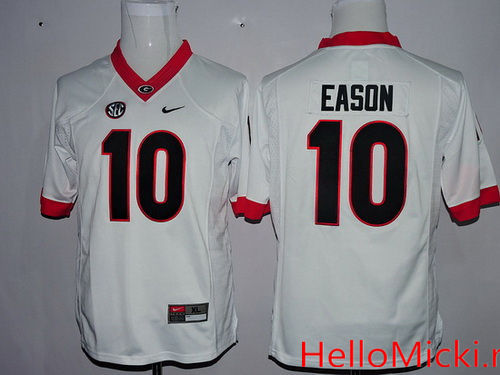Youth Georgia Bulldogs #10 Jacob Eason White Limited Stitched NCAA 2016 Nike College Football Jersey