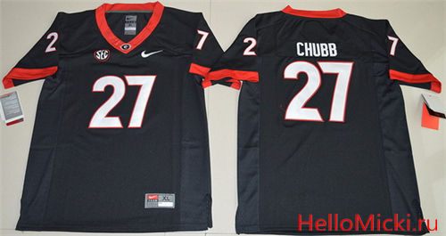 Youth Georgia Bulldogs #27 Nick Chubb Black Limited Stitched NCAA 2016 Nike College Football Jersey