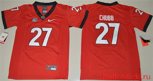 Youth Georgia Bulldogs #27 Nick Chubb Red Limited Stitched NCAA 2016 Nike College Football Jersey