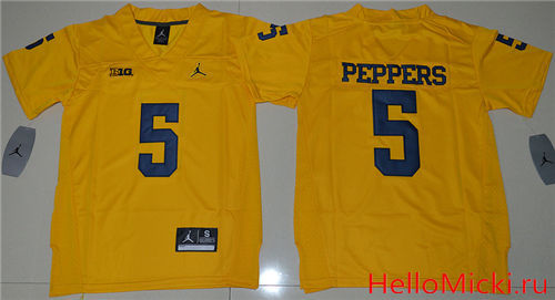 Youth Jordan Brand Michigan Wolverines #5 Jabrill Peppers College Football Limited Jersey - Yellow
