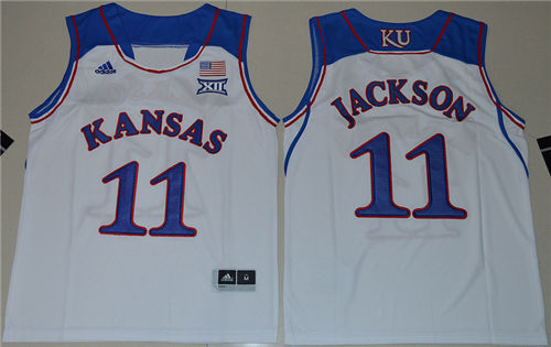 Youth Kansas Jayhawks #11 Josh Jackson College Basketball Authentic Jersey - White