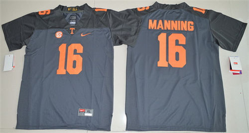 Youth Tennessee Volunteers #16 Peyton Manning Gray Stitched NCAA 2016 Nike College Football Jersey