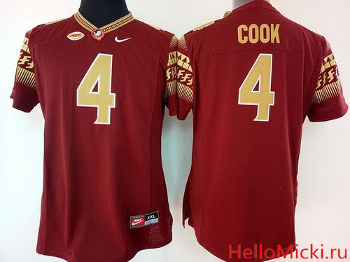 Women's Florida State Seminoles #4 Dalvin Cook Red With Gold Stitched College Football Nike NCAA Jersey