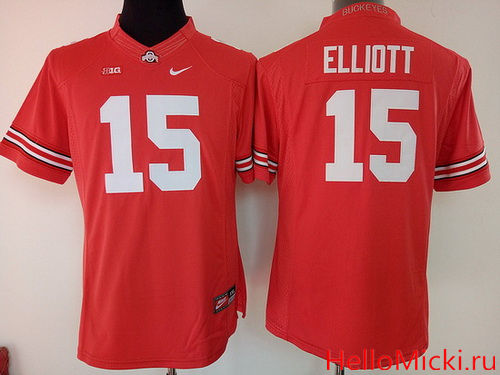 Women's Ohio State Buckeyes #15 Ezekiel Elliott Red Limited Stitched College Football 2016 Nike NCAA Jersey