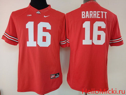 Women's Ohio State Buckeyes #16 J.T. Barrett Red Limited Stitched College Football 2016 Nike NCAA Jersey