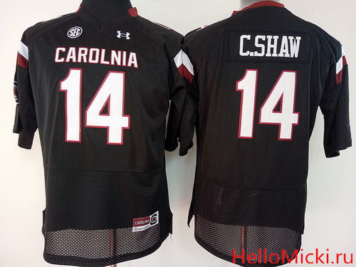 Women's South Carolina Gamecocks #14 Connor Shaw Black Stitched College Football Under Armour NCAA Jersey