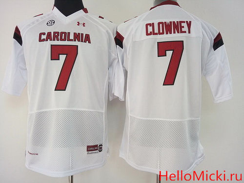 Women's South Carolina Gamecocks #7 Jadeveon Clowney White Stitched College Football Under Armour NCAA Jersey