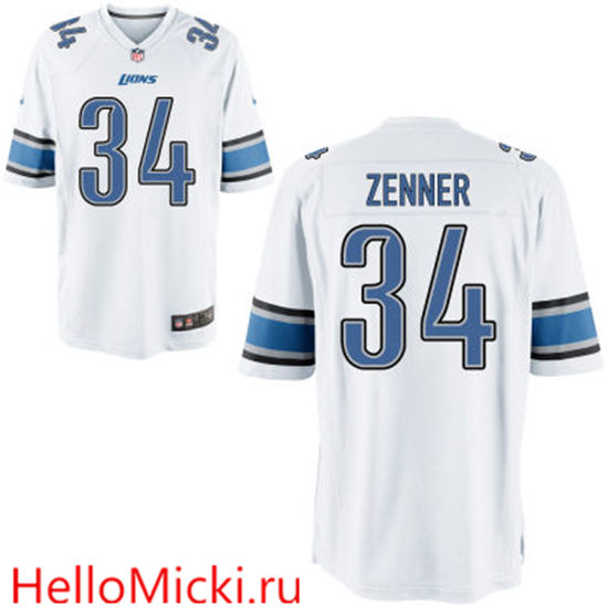 Youth Detroit Lions #34 Zach Zenner White Road Stitched NFL Nike Game Jersey