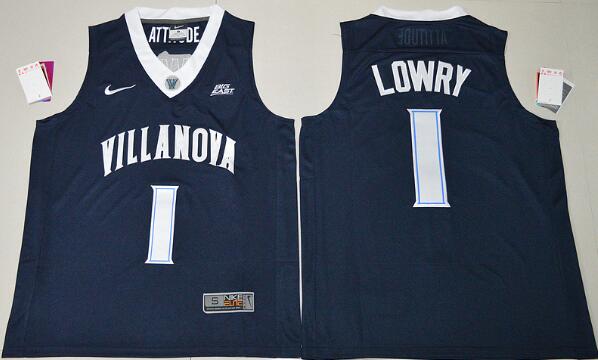 Men's Villanova Wildcats #1 Kyle Lowry 2012-16 Nike Navy College Basketball Stitched NCAA Jersey